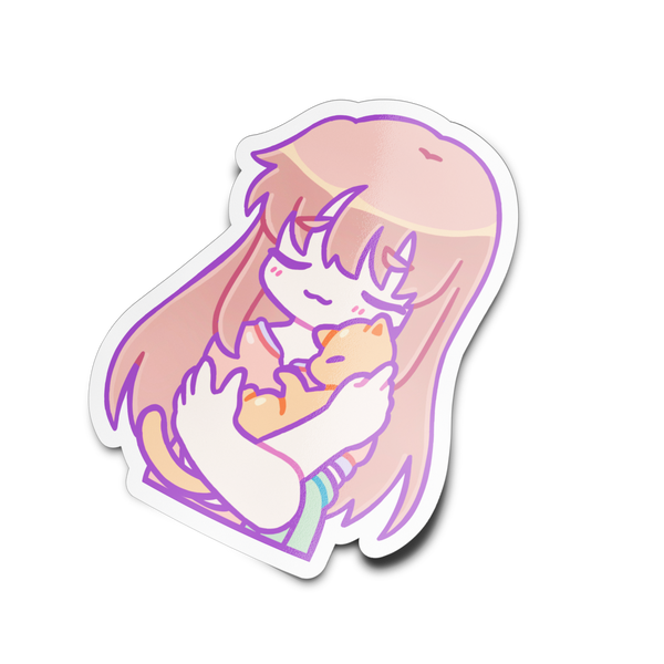 Hugging Cat Sticker