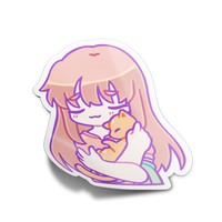 Hugging Cat Sticker