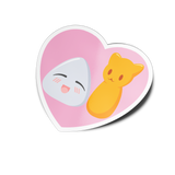 Rice Ball X Cat Heart Sticker