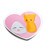 Rice Ball X Cat Heart Sticker