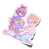 Witch Girl and Boy Sticker