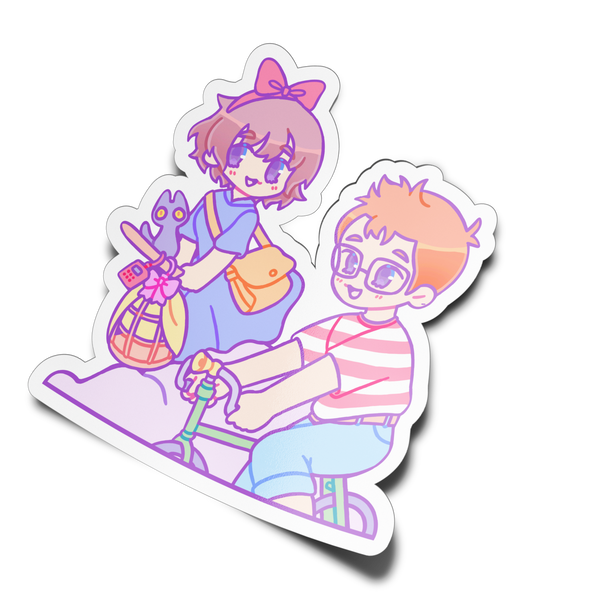 Witch Girl and Boy Sticker