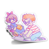 Witch Girl and Boy Sticker