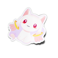 White Cat Alien Full Body Sticker