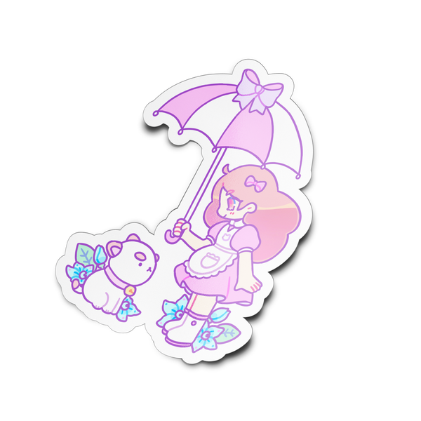 P-Cat and Girl Sticker