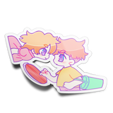 Fish and Boy Sticker