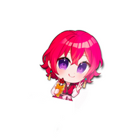 Red Haired Princess with Taiyaki Ice Cream Peeker Sticker